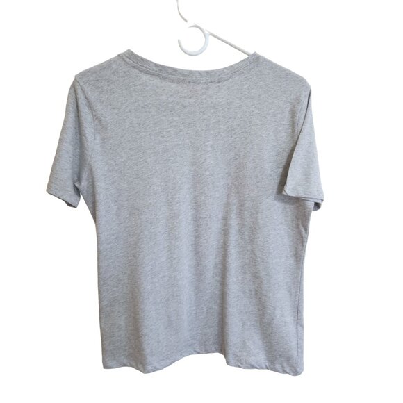 NWT Philosophy Heather Gray Scoop Neck Tee Shirt w/ Ruffled Chest Pocket… - Picture 4 of 13